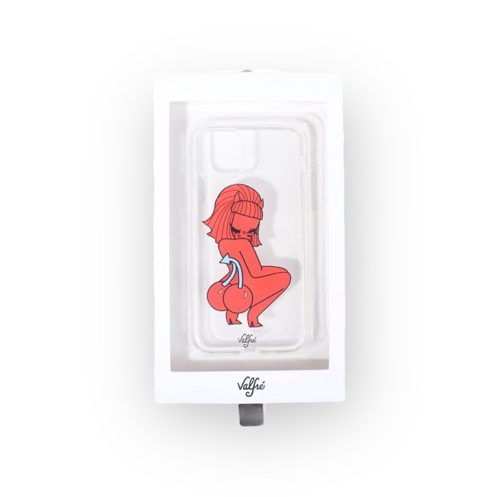 new Valfre ☻︎ Lucy Cherry Bottom ☻ iPhone 6+ 7+ ☻︎ Clear Case ☻ Artist Drawn - Picture 2 of 15